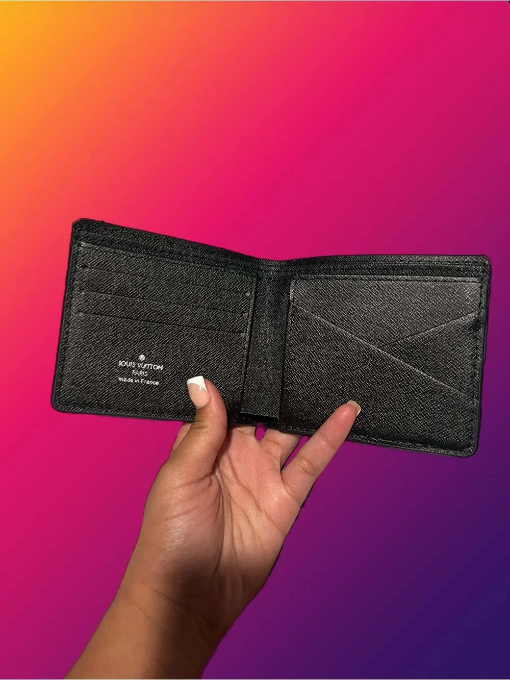 Louis Vuitton Black Epi Embossed Bi-Fold Card Holder